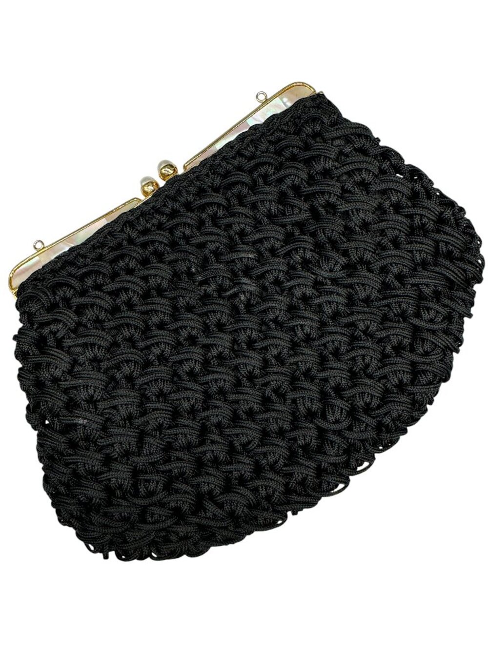 Vintage Evening Bag Purse Clutch Black 1950s ARTEL Mother of Pearl *read*